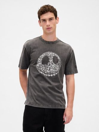 Gap × Disney Tim Burtons Totenkopf-T-Shirt „The Nightmare Before Christmas“