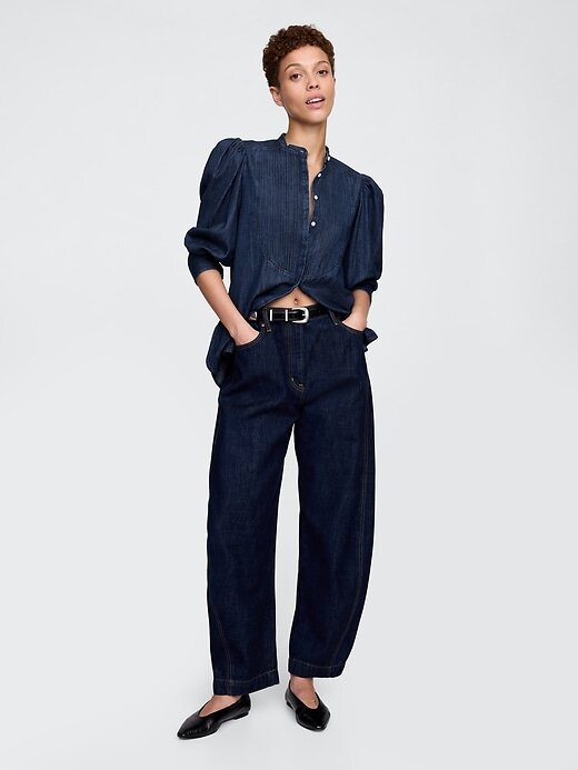 Gap × HFR Jeanshemd mit Puffärmeln von N’gai Gap × HFR Jeanshemd mit Puffärmeln von N’gai