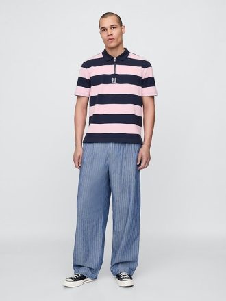 Gap × Malbon – Gestreiftes Poloshirt mit Logo
