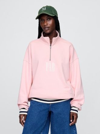 Gap × Malbon Schwerer Pullover mit Viertelreißverschluss und Logo