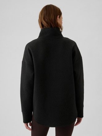 GapFit – Gesteppter Jacquard-Pullover mit halbem Reißverschluss