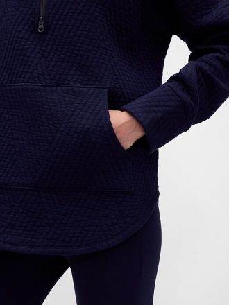 GapFit – Gesteppter Jacquard-Pullover mit halbem Reißverschluss