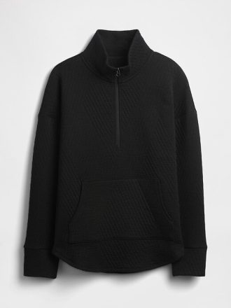 GapFit – Gesteppter Jacquard-Pullover mit halbem Reißverschluss