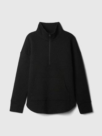 GapFit – Gesteppter Jacquard-Pullover mit halbem Reißverschluss