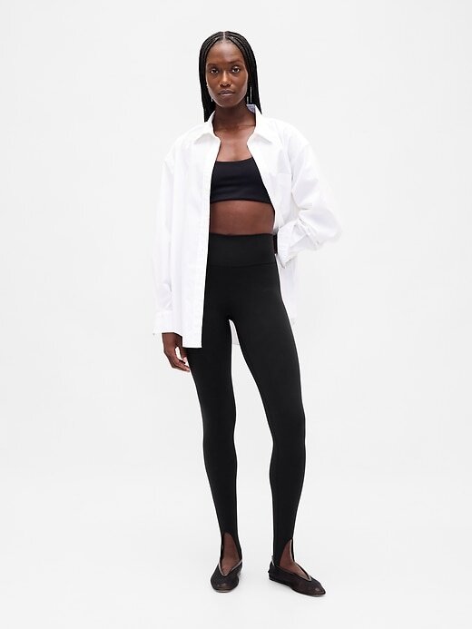 GapFit – Glatte Leggings mit hohem Bund und Steg GapFit – Glatte Leggings mit hohem Bund und Steg
