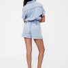 GapStudio – Drapierter Jeans-Strampler