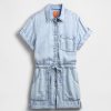GapStudio – Drapierter Jeans-Strampler