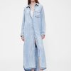 GapStudio – Drapiertes Jeanshemdkleid