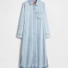 GapStudio – Drapiertes Jeanshemdkleid