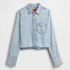 GapStudio – Kurzes Jeanshemd mit Drapierung GapStudio – Kurzes Jeanshemd mit Drapierung