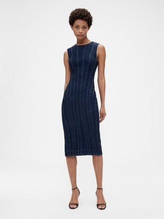 GapStudio – Midikleid aus Denim mit Nähten