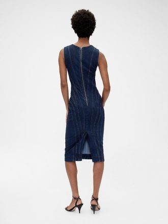 GapStudio – Midikleid aus Denim mit Nähten