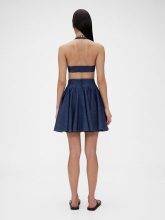 GapStudio – Plissierter Minirock aus Denim