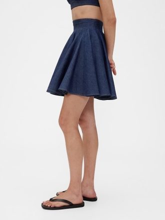 GapStudio – Plissierter Minirock aus Denim