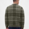Gebürsteter karierter Pullover mit Reißverschluss Gebürsteter karierter Pullover mit Reißverschluss