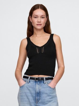 Gehäkeltes Pullover-Crop-Tanktop
