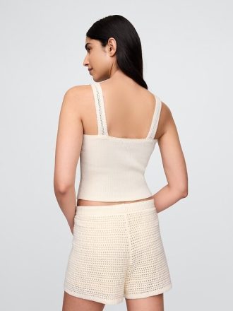 Gehäkeltes Pullover-Crop-Tanktop
