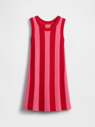 Gehäkeltes Streifenkleid für Kinder