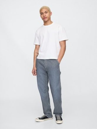 Gerade Carpenter-Jeans aus ultraweichem Denim mit Streifen