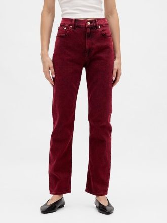 Gerade geschnittene Jeans im Stil der 90er mit hohem Bund