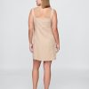 Gerafftes Kleid mit Knopfleiste vorne