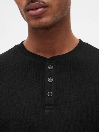 Geripptes Henley-Pyjama-Shirt