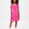 Geripptes Kleid mit Rüschen für Kinder Geripptes Kleid mit Rüschen für Kinder