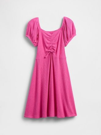 Geripptes Kleid mit Rüschen für Kinder