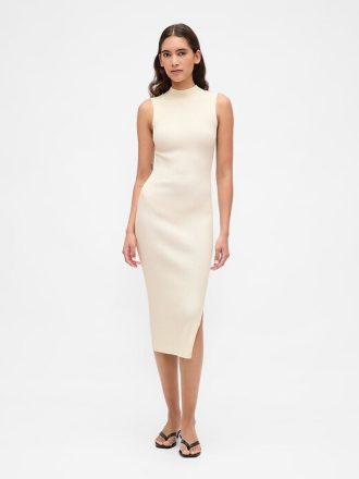 Geripptes Midi-Strickkleid