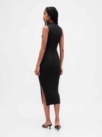 Geripptes Midi-Strickkleid