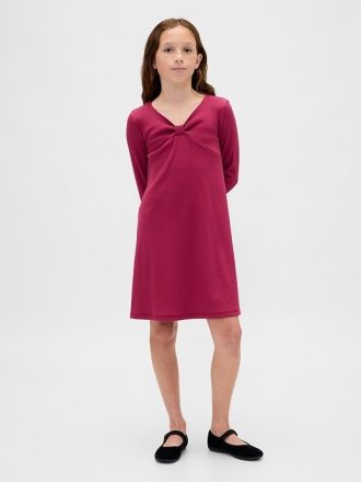 Geripptes Schleifenkleid für Kinder