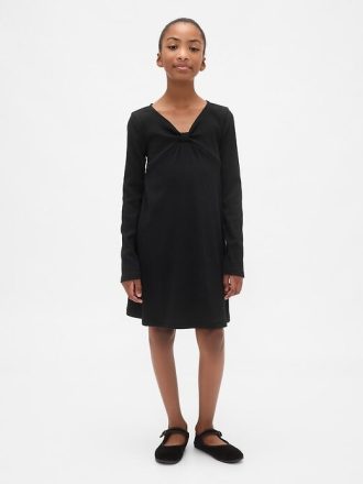 Geripptes Schleifenkleid für Kinder