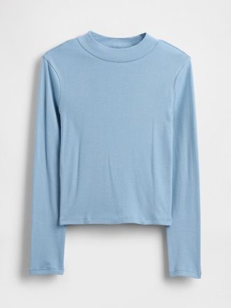 Geripptes T-Shirt mit Stehkragen für Kinder