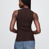 Geripptes Tanktop mit Stehkragen