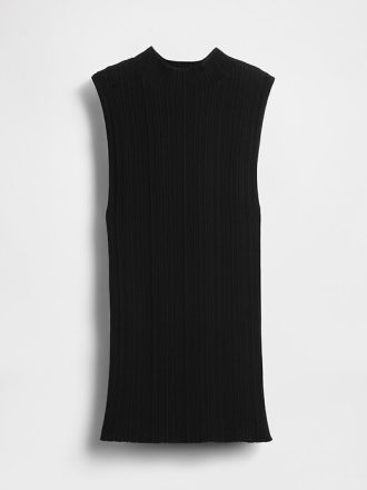 Geripptes Tanktop mit Stehkragen