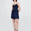 Gesmoktes Denim-Camisole mit Ösen Gesmoktes Denim-Camisole mit Ösen