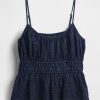 Gesmoktes Denim-Camisole mit Ösen Gesmoktes Denim-Camisole mit Ösen