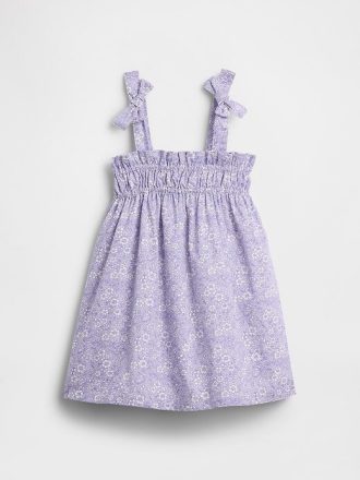 Gesmoktes Kleid mit Schleifenträgern für Babys und Kleinkinder