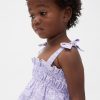 Gesmoktes Kleid mit Schleifenträgern für Babys und Kleinkinder