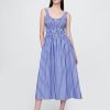 Gesmoktes Midikleid aus Popeline