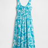 Gesmoktes Midikleid aus Popeline