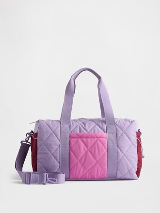 Gesteppte Reisetasche mit Farbblockdesign für Kinder