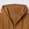 Gesteppter Kapuzenpullover mit Waffelfutter und Reißverschluss Gesteppter Kapuzenpullover mit Waffelfutter und Reißverschluss
