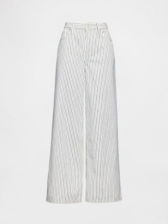 Gestreifte Baggy-Jeans aus Denim mit mittelhohem Bund