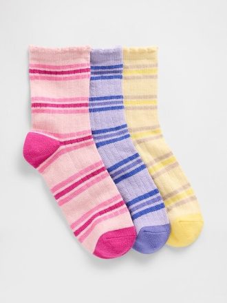 Gestreifte Crew-Socken für Kinder (3er-Pack)