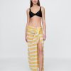 Gestreifter Sarong aus Leinen und Baumwolle Gestreifter Sarong aus Leinen und Baumwolle
