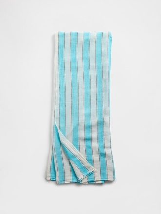 Gestreifter Sarong aus Leinen und Baumwolle