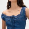 Gestuftes Maxikleid mit Spitzenbesatz
