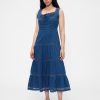 Gestuftes Maxikleid mit Spitzenbesatz