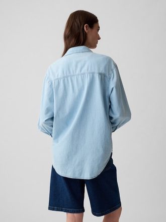 Großes Chambray-Denim-Hemd